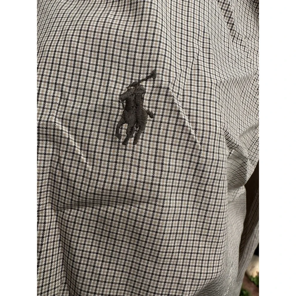 Polo Ralph Lauren Yarmouth‎ cotton Shirt Men 17 32/33 Brown Long Sleeves